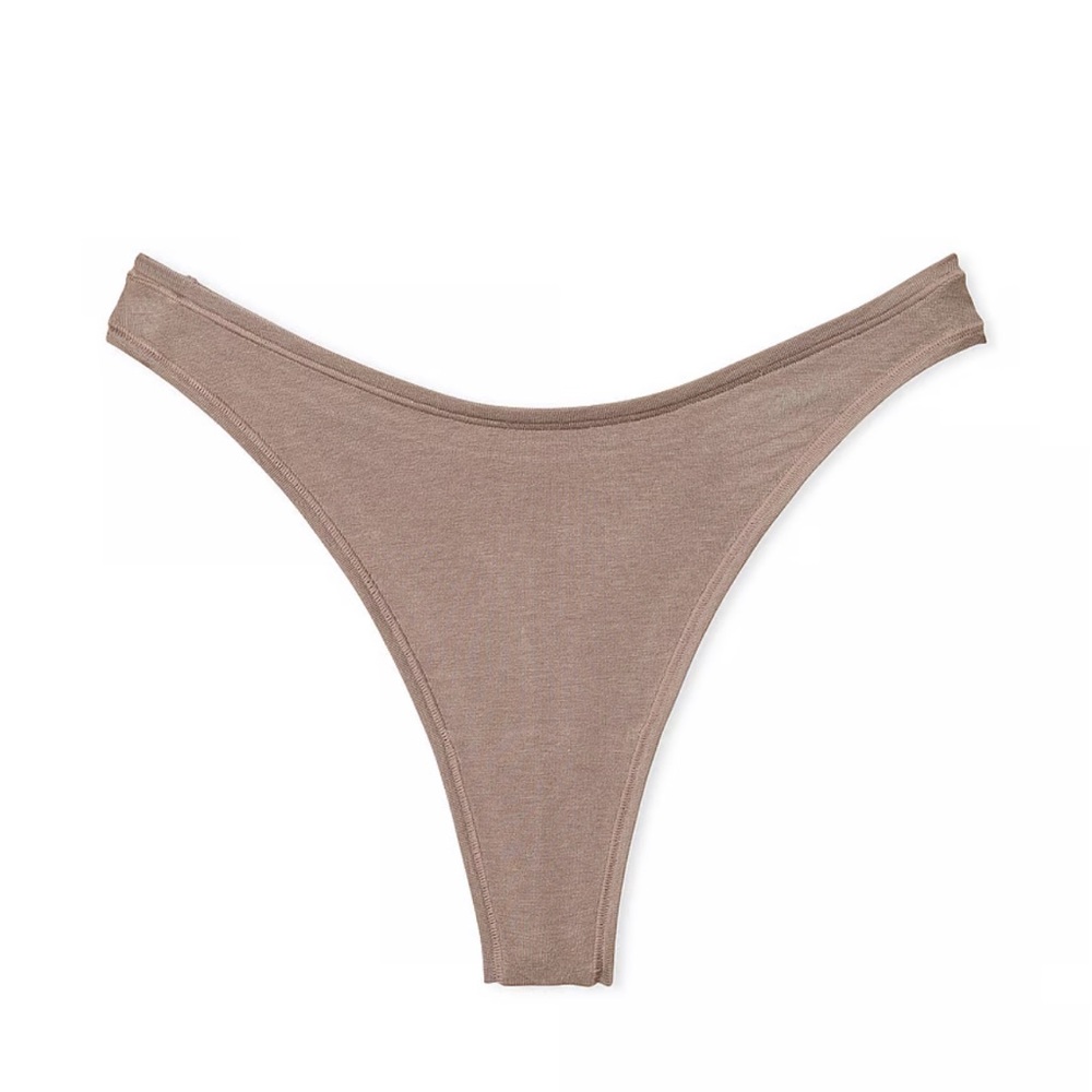 Iced Coffee Cotton High Leg Thong Panty PINK Victoria’s Secret